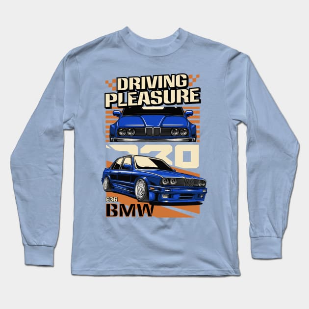 BMW E30 Driving Pleasure Long Sleeve T-Shirt by Harrisaputra